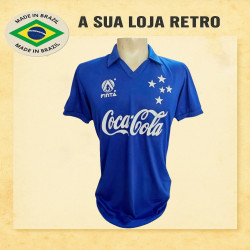 - Camisa retrô Cruzeiro finta azul 1990