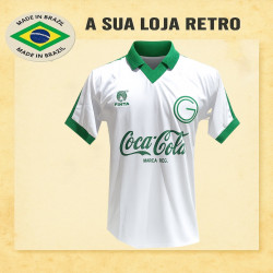 Camisa retrô Goiás Esporte Clube Finta Branca-1989