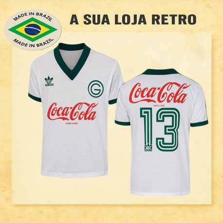 Camisa retrô Goias Branca coca cola 1987