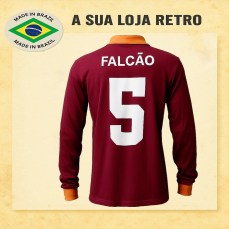 Camisa retrô AS Roma Falcão ml - ITA