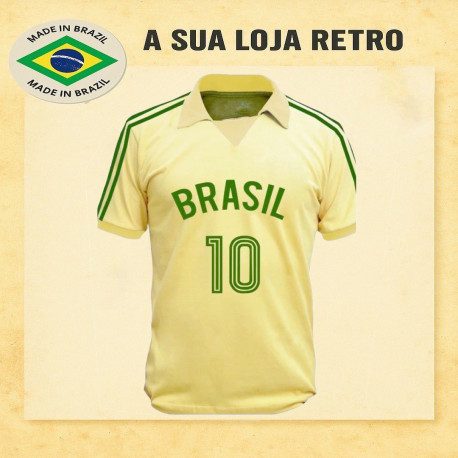 Camisa retrô Brasil de Volei Amarela - 1984