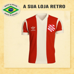 - Camisa retrô Bangu listrada logo 1985.