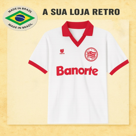 Camisa retrô Nautico finta branca Banorte