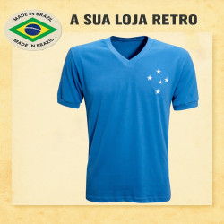 Camisa retrô Cruzeiro azul - 1968 gola em V