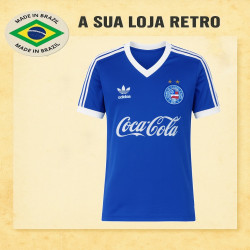 Camisa retrô Bahia Logo Azul