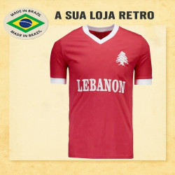 Camisa retrô Libano vermelha