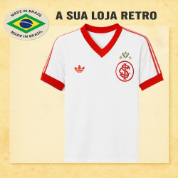 Camisa retrô Internacional Branca Louro Verde 1980-1981