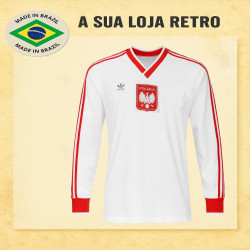Camisa retrô da Polonia ML branca 1978