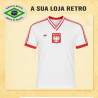 Camisa retrô da Polonia Branca -1986