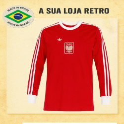 Camisa retrô da Polonia ML vermelha 1978