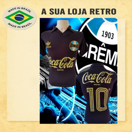 Camisa retrô Grêmio Preta Dourada Comemorativa 1922