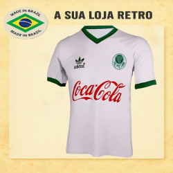 Camisa retrô Palmeiras branca com coca cola