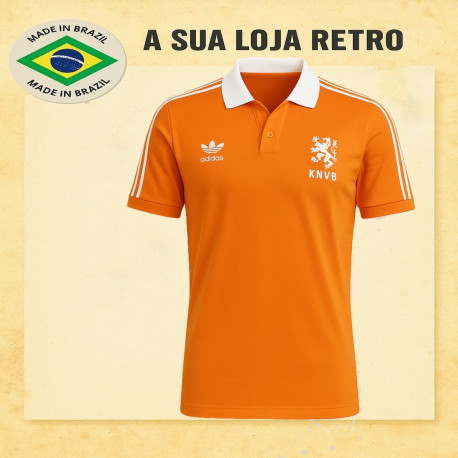 Camisa retrô Holanda logo - 1990