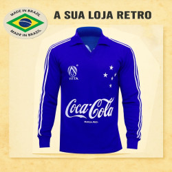 - Camisa retrô Cruzeiro Finta Azul ML 1990.