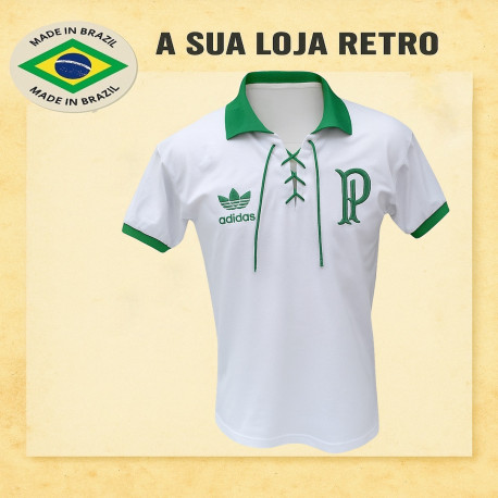 Camisa retrô Palmeiras branca 100 anos