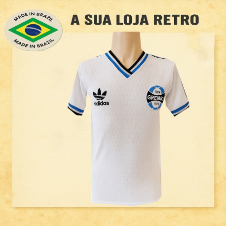 Camisa retrô Branca Away Gremio - 1983