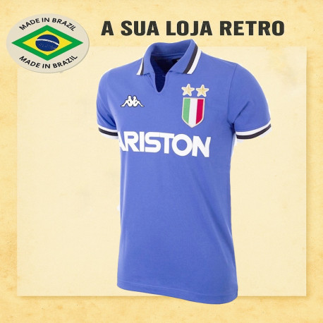 Camisa retrô Juventus azul Ariston 1986 - ITA