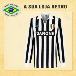 Camisa retrô Juventus de Turim Danone ML 1985- ITA