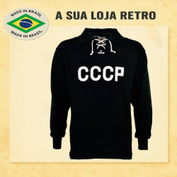 Camisa retrô CCCP manga longa preta