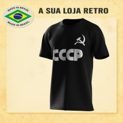 Camisa retrô CCCP Preta Gola Careca