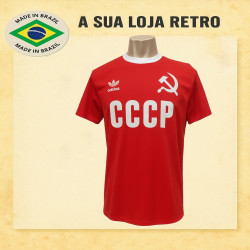 Camisa retrô CCCP vermelha foice.