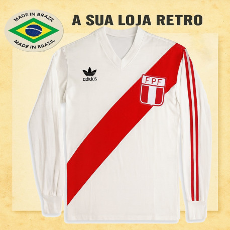  Camisa retrô Peru logo gola V ML-1978