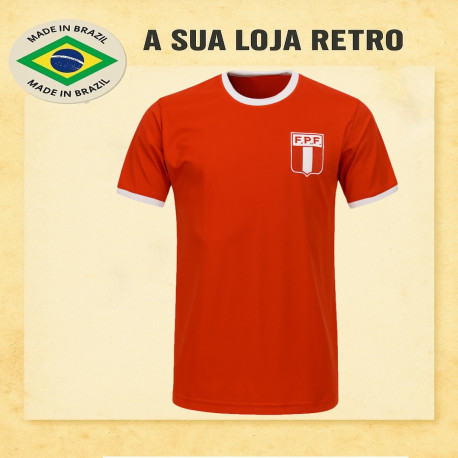 Camisa retrô Peru vermelha 1970