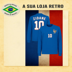 Camisa retrô França Zidane Branca ML.