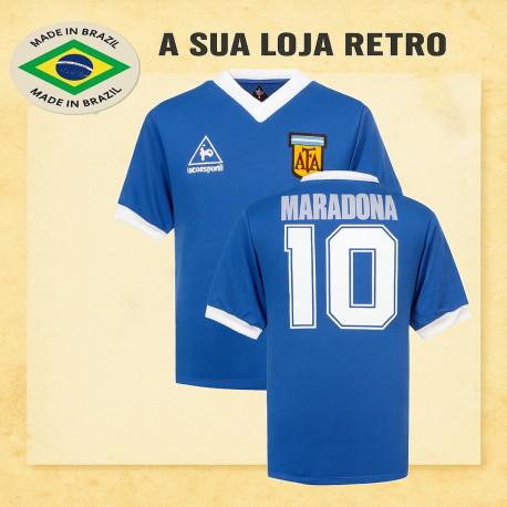 Camisa retrô da Argentina azul Maradona - 1986
