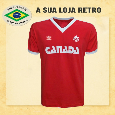 Camisa retrô Canada vermelha 1986
