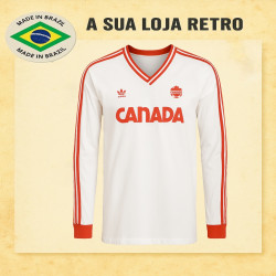 Camisa retrô Canada ML branca 1986