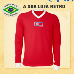 Camisa retrô Coreia do Norte Vermelha - 1966