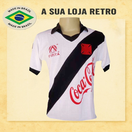 Camisa retrô Vasco da gama 1989 finta branca