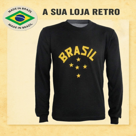 Camisa retro seleçao azul manga longa 1978