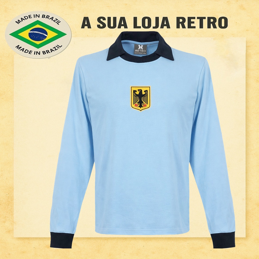 Camisa retrô Alemanha ML azul goleiro- 1974