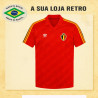 Camisa retrô Belgica vermelha logo-1986