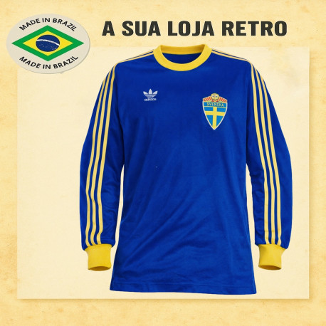 Camisa retrô Suécia ML Azul 1978
