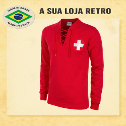 Camisa retrô Suiça cordinha vermelha ML - 1954