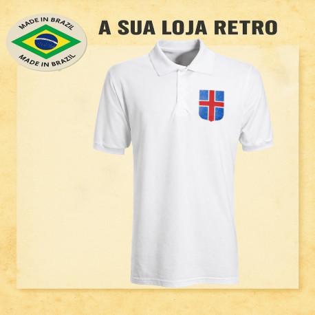 Camisa retrô de Islândia branca 1951