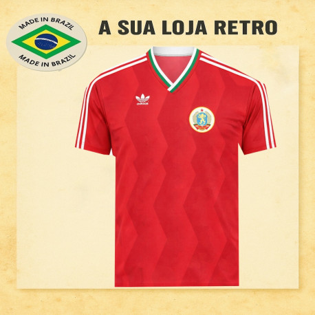 Camisa retrô Bulgária Vermelho Logo 1986