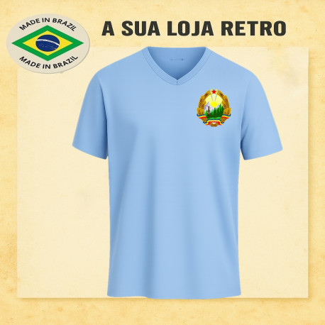 Camisa retrô Roménia azul 1970