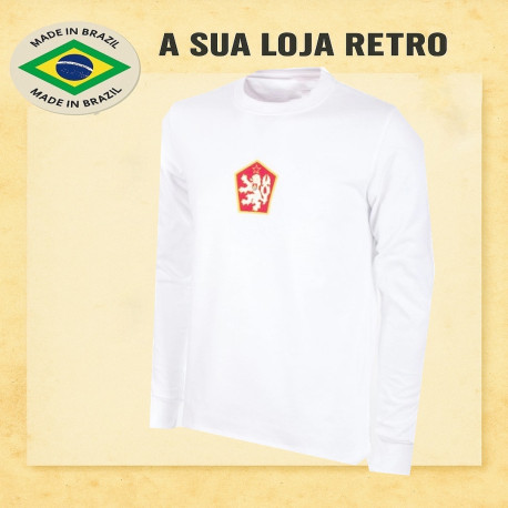 Camisa retrô Tchecoslovaquia branca 1970