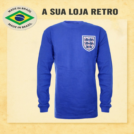 Camisa retrô da Inglaterra azul escuro -1970