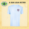 Camisa retrô da Inglaterra Azul Celeste 1970