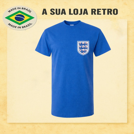 Camisa retrô da Inglaterra azul escuro -1970