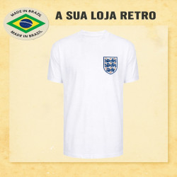 Camisa retrô da Inglaterra branca - 1970