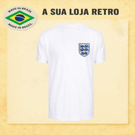 Camisa retrô da Inglaterra branca - 1970