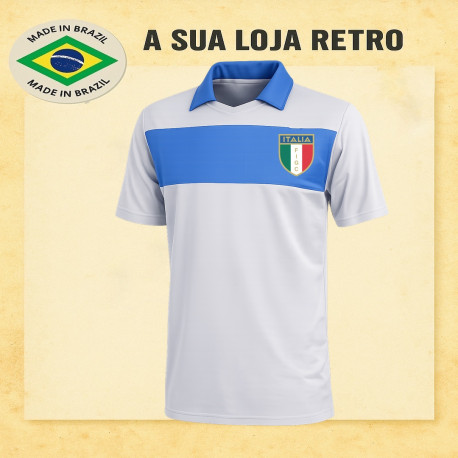 Camisa retrô goleiro Italia Listra azul - 1982