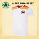 Camisa retrô AS Roma gola V branca 1980 - ITA