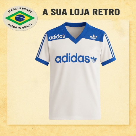 Camisa retrô Treino Azul e branco